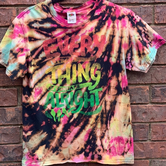 Tops - Everthing is Going to be Alright Ice Dyed Tshirt